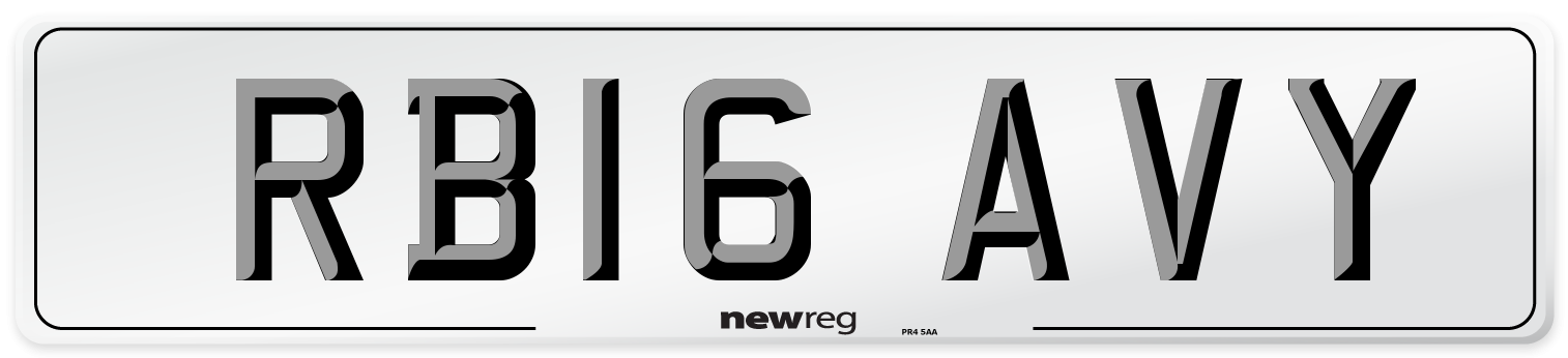 RB16 AVY Number Plate from New Reg
